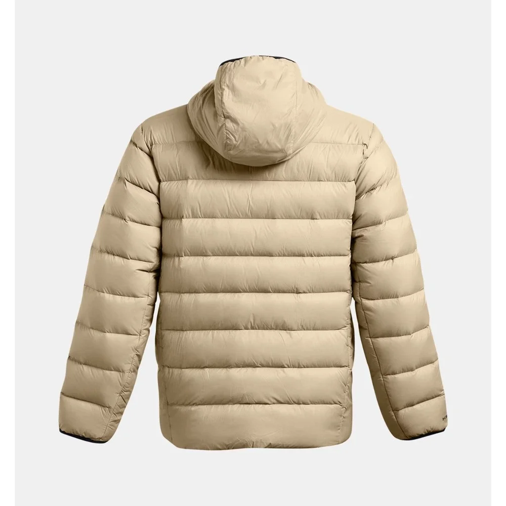 Under Armour® (Men's XL) Legend™ Hooded Down Jacket in Khaki/Black - $180